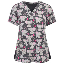 Load image into Gallery viewer, Loose Printed Hedging Thin T-shirt Nurse Uniform (Color:White Size:XXXL), S, M, L, XL, XXL, XXXL