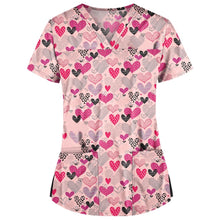 Load image into Gallery viewer, Loose Printed Hedging Thin T-shirt Nurse Uniform (Color:White Size:XXXL), S, M, L, XL, XXL, XXXL