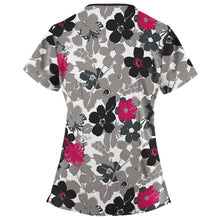 Load image into Gallery viewer, Mid-length Slim-fitting Printed Pullover Nurse Uniform V-neck T-shirt (Color:Pink Size:XXL), S, M, L, XL, XXL, XXXL
