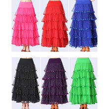 Load image into Gallery viewer, Sequin Swing Modern Dance Long Skirt Competition Costume, Free Size