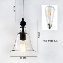 Load image into Gallery viewer, E27 Retro Industrial Hanging Lamp Small Bell Transparent Glass Pendant Light