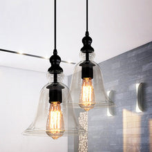 Load image into Gallery viewer, E27 Retro Industrial Hanging Lamp Small Bell Transparent Glass Pendant Light