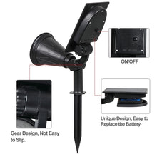 Load image into Gallery viewer, Solar Lights 2-in-1 Waterproof 4 LED Solar Spotlight Adjustable Wall Light Landscape Light Security Lighting