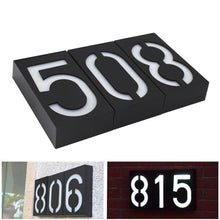 Load image into Gallery viewer, 0.36W Solar Powered Wall Mount 6 LEDs Lighting Doorplate Lamp House Number Porch Lights with Solar Pannel(1), -1.0, -2.0, -3.0, -4.0, -5.0, -6.0, -7.0, -8.0, -9.0, 0.0