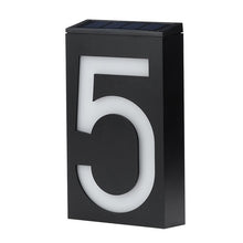 Load image into Gallery viewer, 0.36W Solar Powered Wall Mount 6 LEDs Lighting Doorplate Lamp House Number Porch Lights with Solar Pannel(1), -1.0, -2.0, -3.0, -4.0, -5.0, -6.0, -7.0, -8.0, -9.0, 0.0