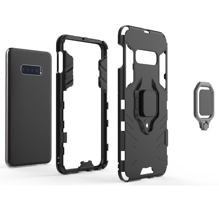 PC + TPU Shockproof Protective Case for Galaxy S10e, with Magnetic Ring Holder