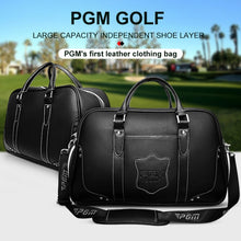Load image into Gallery viewer, PGM Golf Portable Large Capacity Genuine Leather Ball Bag Clothing Bag for Men, Built-in Shoe Bag