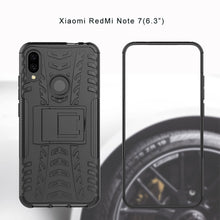 Load image into Gallery viewer, Tire Texture TPU+PC Shockproof Phone Case for Xiaomi Redmi Note 7, with Holder