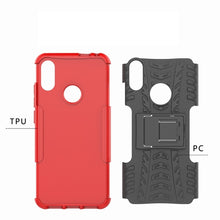 Load image into Gallery viewer, Tire Texture TPU+PC Shockproof Phone Case for Xiaomi Redmi Note 7, with Holder