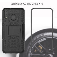 Load image into Gallery viewer, Tire Texture TPU+PC Shockproof Case for Galaxy M20, with Holder