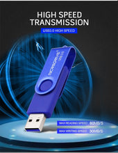 Load image into Gallery viewer, MicroDrive 16GB USB 3.0 Android Phone &amp; Computer Dual-use Rotary Metal U Disk, 16GB