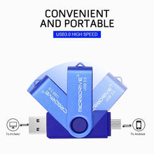 Load image into Gallery viewer, MicroDrive 16GB USB 3.0 Android Phone &amp; Computer Dual-use Rotary Metal U Disk, 16GB