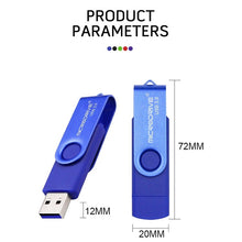 Load image into Gallery viewer, MicroDrive 16GB USB 3.0 Android Phone &amp; Computer Dual-use Rotary Metal U Disk, 16GB