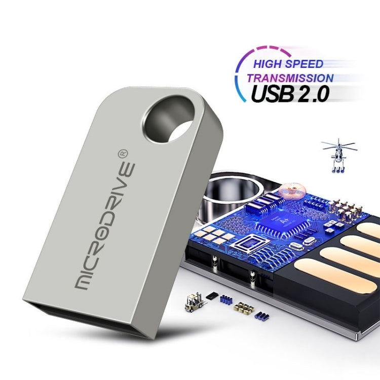 MicroDrive 16GB USB 2.0 Mini Semi-circular Metal U Disk, 16GB