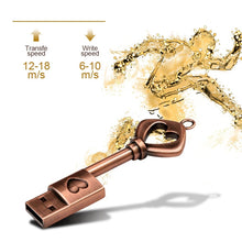Load image into Gallery viewer, MicroDrive 64GB USB 2.0 Copper Love Key U Disk, 64GB