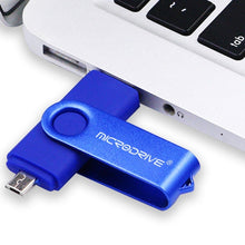 Load image into Gallery viewer, MicroDrive 32GB USB 2.0 Mobile Computer Dual-use Rotating OTG Metal U Disk, 32GB
