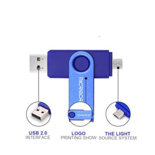 Load image into Gallery viewer, MicroDrive 32GB USB 2.0 Mobile Computer Dual-use Rotating OTG Metal U Disk, 32GB