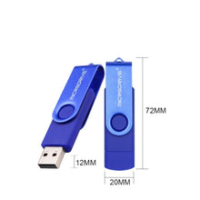 Load image into Gallery viewer, MicroDrive 32GB USB 2.0 Mobile Computer Dual-use Rotating OTG Metal U Disk, 32GB