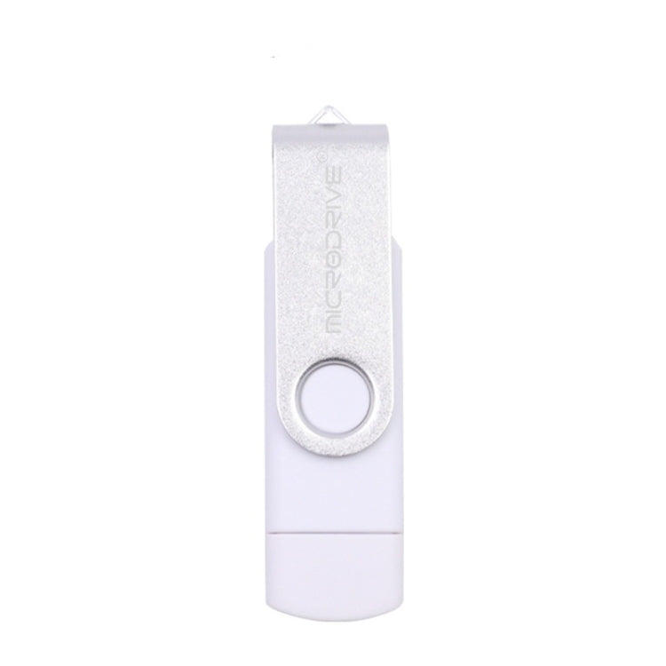 MicroDrive 32GB USB 2.0 Mobile Computer Dual-use Rotating OTG Metal U Disk, 32GB