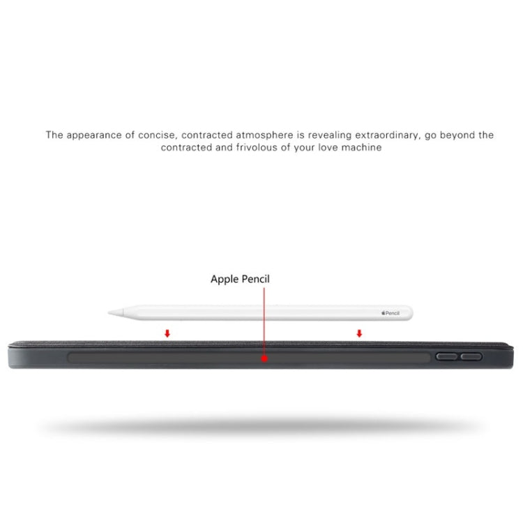 Mutural Exquisite Series Cloth Texture PU+TPU Leather Case for iPad Pro 12.9 inch (2018), with 3-Fold Holder & Pen Slot & Sleep & Wake-up Function