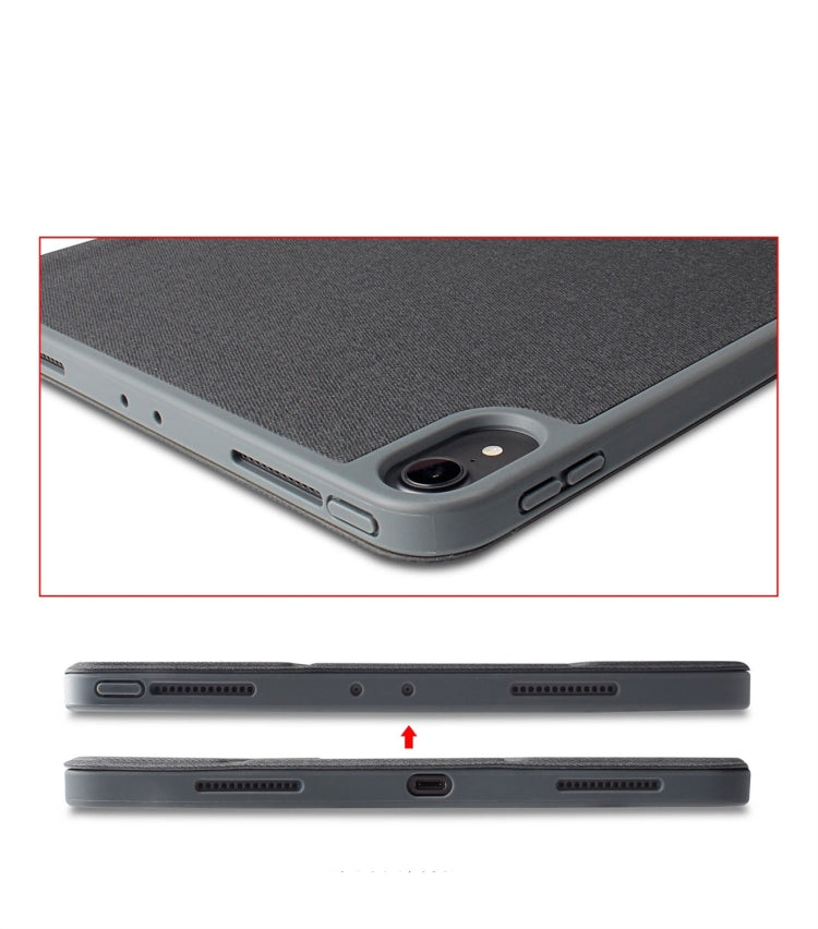 Mutural Exquisite Series Cloth Texture PU+TPU Leather Case for iPad Pro 12.9 inch (2018), with 3-Fold Holder & Pen Slot & Sleep & Wake-up Function