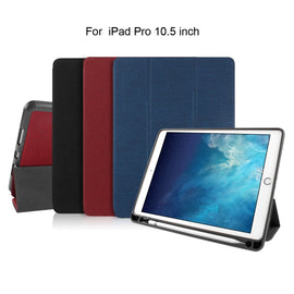 Mutural Exquisite Series Cloth Texture PU+TPU Leather Case for iPad Pro 10.5 inch, with 3-Fold Holder & Pen Slot & Sleep & Wake-up Function