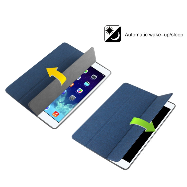 Mutural Exquisite Series Cloth Texture PU+TPU Leather Case for iPad Pro 10.5 inch, with 3-Fold Holder & Pen Slot & Sleep & Wake-up Function