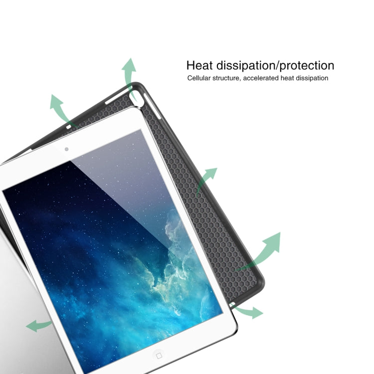 Mutural Exquisite Series Cloth Texture PU+TPU Leather Case for iPad Pro 10.5 inch, with 3-Fold Holder & Pen Slot & Sleep & Wake-up Function