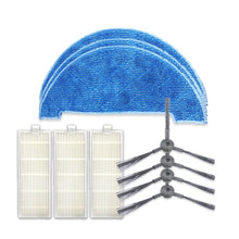Load image into Gallery viewer, XI295 2 Pairs K614 Side Brushes + 3 PCS K636 Rags + 3 PCS I207 Filters for ILIFE A4