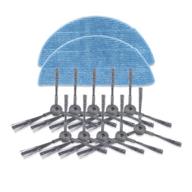 XI246 5 Pairs K614 Side Brushes + 2 PCS I201 Rags Set for ILIFE V3S Pro / V3S / V5S Pro / V50 / V5S, XI246
