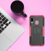 Load image into Gallery viewer, Tire Texture TPU+PC Shockproof Case for Galaxy A20e / A10e, with Holder, For Galaxy A20e