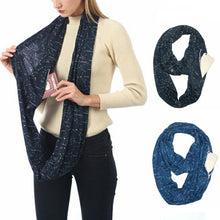 Load image into Gallery viewer, Multi-function Fashion Zip Pocket Design Scarf(Leopard Black Red)