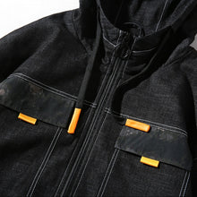 Load image into Gallery viewer, Hooded Casual Letter Print Tooling Denim Jacket for Men, M, L, XL, XXL, XXXL, XXXXL