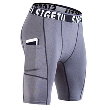 Load image into Gallery viewer, SIGETU Quick-drying Stretch Tights Five Pants(Color:Gray Size:XXXL), S, M, L, XL, XXL, XXXL