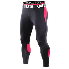 SIGETU Men Fitness Quick-drying Stretch Trousers (Color:Black Green Size:XXL), S, M, L, XL, XXL, XXXL