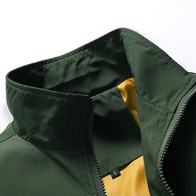 Load image into Gallery viewer, Solid Color Collage Long Sleeve Stand Collar Men Jacket, L, XL, XXL, XXXL, XXXXL, 5XL