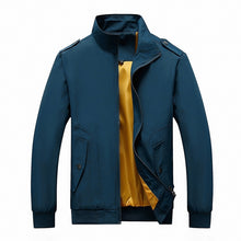 Load image into Gallery viewer, Solid Color Collage Long Sleeve Stand Collar Men Jacket, L, XL, XXL, XXXL, XXXXL, 5XL