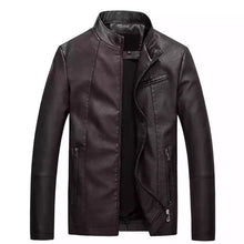 Load image into Gallery viewer, Men Slim-fit Washed PU Leather Jacket, M, L, XL, XXL, XXXL