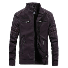 Load image into Gallery viewer, Men Casual Leather Jacket Coat(Color:Coffee Size:XXXL), M, L, XL, XXL, XXXL