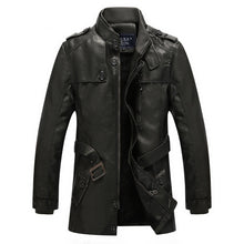 Load image into Gallery viewer, Men Long Style Leather Jacket Coat, M, L, XL, XXL, XXXL, XXXXL