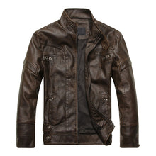 Load image into Gallery viewer, Men Plus Velvet Fashion Leather Jacket Motorcycle Coat, M, L, XL, XXL, XXXL, 4XL, 5XL