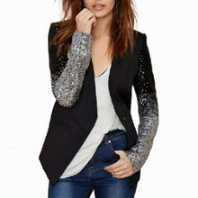 Load image into Gallery viewer, Sequins Slim Casual Women Suit (Color:Black Size:S), S, M, L, XL, XXL, XXXL, 4XL