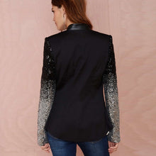 Load image into Gallery viewer, Sequins Slim Casual Women Suit (Color:Black Size:S), S, M, L, XL, XXL, XXXL, 4XL