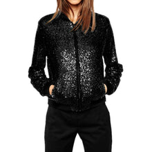 Load image into Gallery viewer, Women Wild Casual Sequin Jacket Short Coat (Color:Gold Size:XXL), S, M, L, XL, XXL