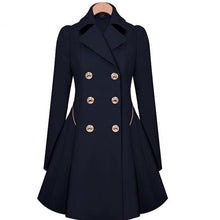 Load image into Gallery viewer, Slim Mid-length Commuter Jacket Trench Coat (Color:Black Size:S), S, M, L, XL, XXL, 3XL