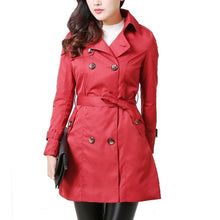 Load image into Gallery viewer, Mid-length Slim Casual Lace-up Trench Windbeaker (Color:Black Size:XL), S, M, L, XL, XXL