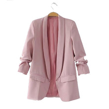 Load image into Gallery viewer, Women Solid Color Buckleless Slim Casual Suit (Color:Black Size:M), S, M, L, XL, XXL