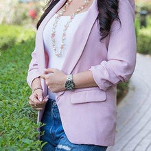 Load image into Gallery viewer, Women Solid Color Buckleless Slim Casual Suit (Color:Black Size:M), S, M, L, XL, XXL