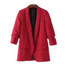 Load image into Gallery viewer, Women Solid Color Buckleless Slim Casual Suit (Color:Black Size:M), S, M, L, XL, XXL