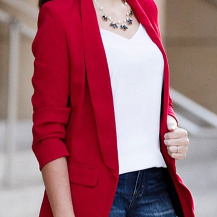 Women Solid Color Buckleless Slim Casual Suit (Color:Black Size:M), S, M, L, XL, XXL
